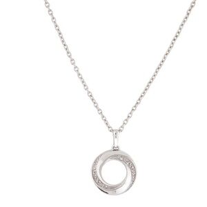 KPJ Diamond Open Circle Sterling Silver Pendant Necklace